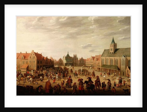 A military procession in the town square of Amersfoort by Joost Cornelisz. Droochsloot