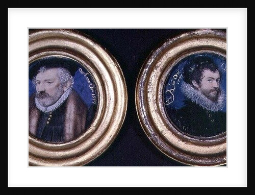LtoR:Richard Hilliard the artist's father, c.1577, and Self Portrait, 1577 by Nicholas Hilliard