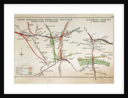 Transport map of London, c.1915 by English School