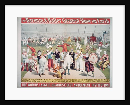 Poster advertising the Barnum and Bailey Greatest Show on Earth by American School