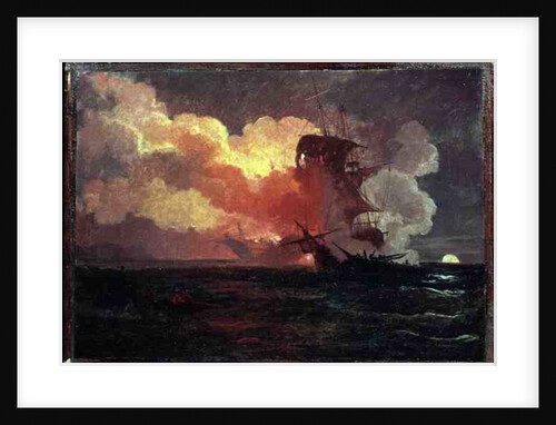 A Naval Engagement by Philip James de Loutherbourg