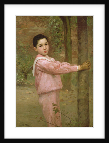 Portrait of a boy in a pink sailor suit by Jacques-Emile Blanche
