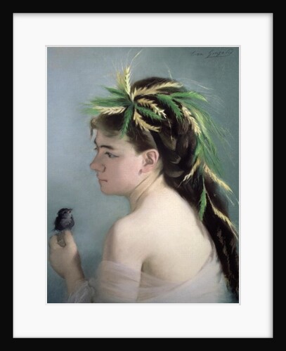 Portrait of a Girl holding a Sparrow by Eva Gonzales