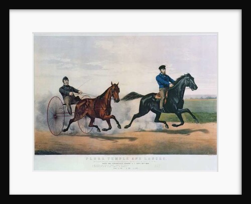 Flora Temple and Lancet racing on the Centreville Course, 1856 by N. and Ives J.M. (1824-95) Currier
