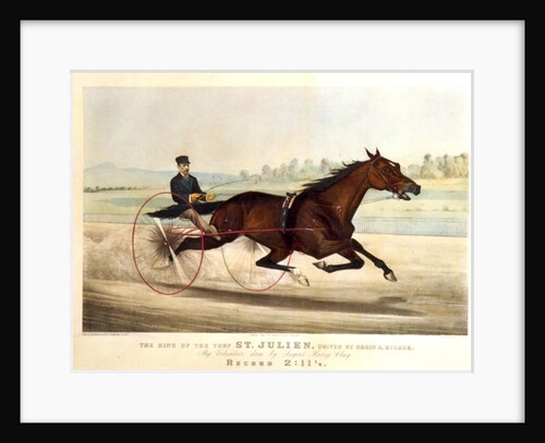 The King of the Turf, 'St. Julien', driven by Orrin A. Hickok, 1880 by N. and Ives J.M. (1824-95) Currier