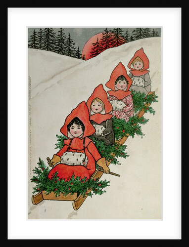 Four Little Girls on a Sledge by Florence Hardy