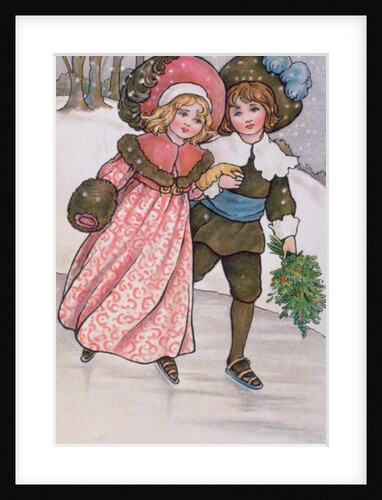 Girl and Boy Skating, late 19th or early 20th century by Florence Hardy
