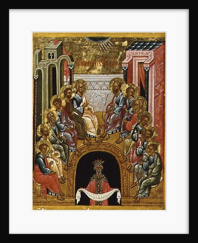 The Descent of the Holy Spirit, Russian icon from the Cathedral of St. Sophia, Novgorod School, 15th century by School Russian