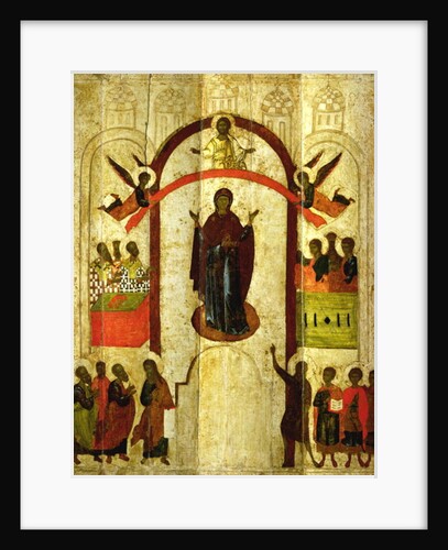 The Protection of the Theotokos Russian icon from the Zverin Monastery, 1399 by Novgorod School