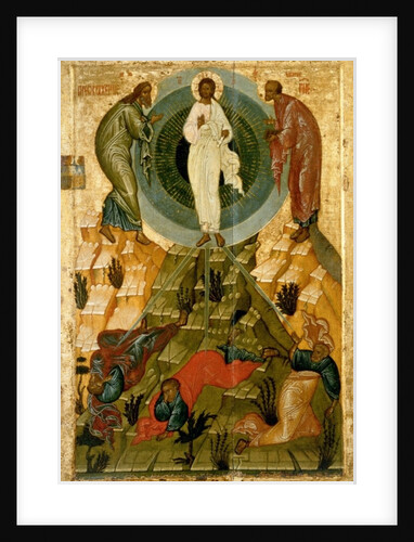 The Transfiguration of Our Lord, Russian icon from the Holy Theotokos Dormition Church on the Volotovo field near Novgorod by Novgorod School