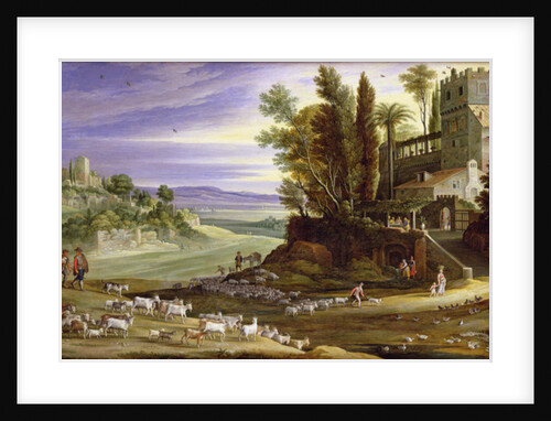 Landscape with Shepherds and the Supper at Emmaus by Marten Ryckaert