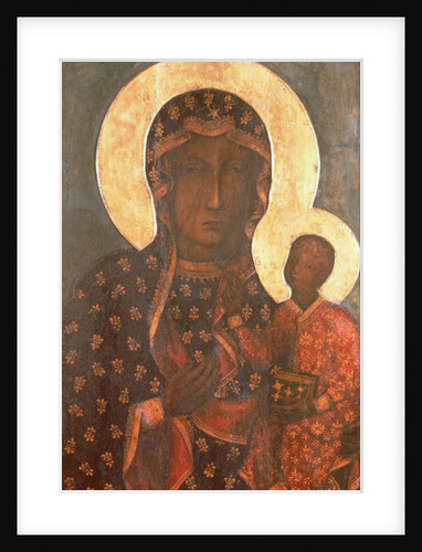 The Black Madonna of Jasna Gora, Byzantine-Russian Icon by School Russian