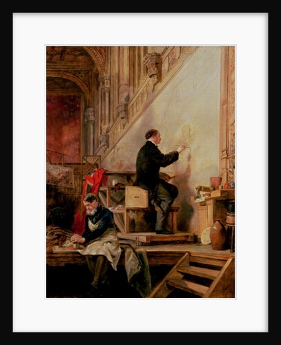 Daniel Maclise painting his mural 'The Death of Nelson' in the House of Lords, 1865 by John Ballantyne