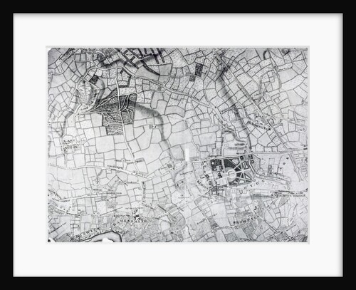 A section of a sheet from the survey of London and it's environs, 1741-5, pub. 1769 by John Rocque