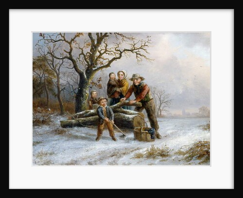 Chopping firewood, 1865 by Alexis de Leeuw