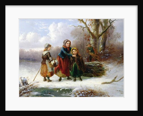 Three Girls in a Winter Landscape, 1865 by Alexis de Leeuw