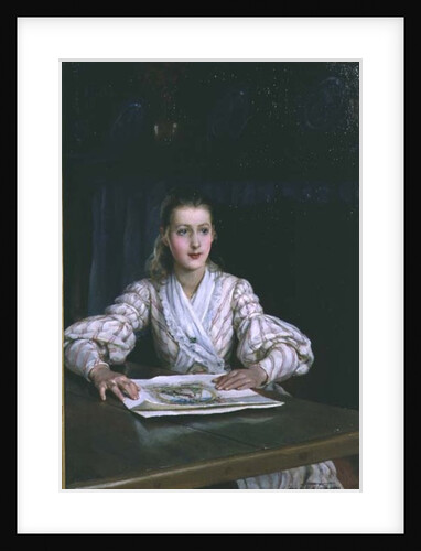Young Girl Looking at a Print, 1889 by Frank William Warwick Topham