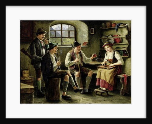 Young Woman Playing a Zither by Carl Ostersetzer