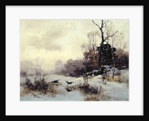 Crows in a Winter Landscape, 1907 by Karl Kustner