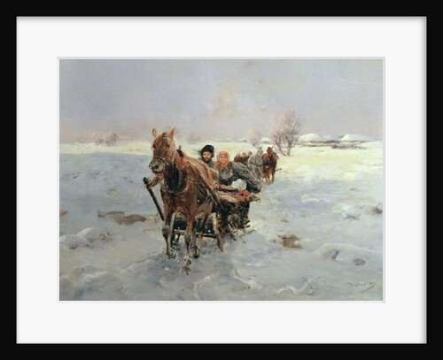 Sleighs in a Winter Landscape by Janina Konarsky