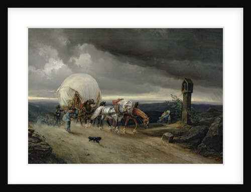 Horses Drawing Carts up a Hill, 1856 by Adolf Friedrich