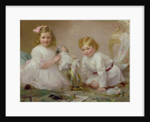 A Brother and Sister Playing, 1915 by Frederick Howard Michael