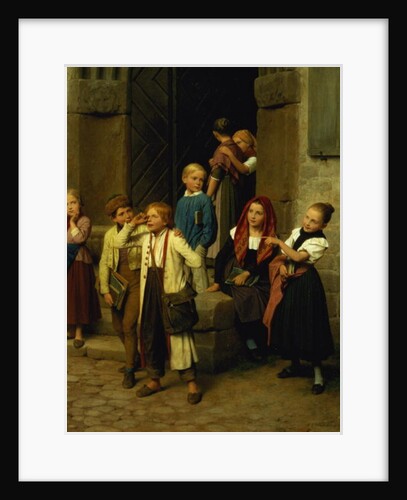 Schoolchildren Watching a Boy Cry, 1861 by Friedrich Edouard Meyerheim