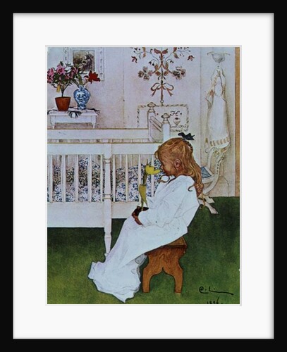 Lisbeth with a yellow tulip by Carl Larsson