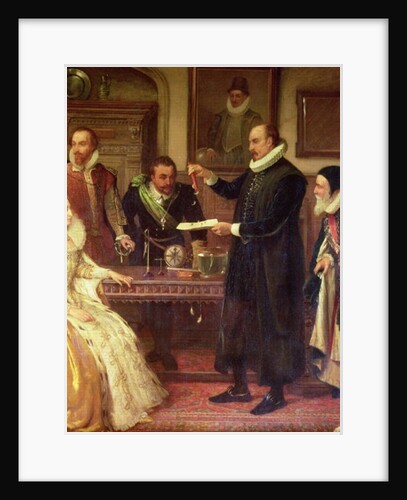 Dr William Gilbert Demonstrating his Experiment on Electricity to Queen Elizabeth I and her Court by Arthur Ackland Hunt