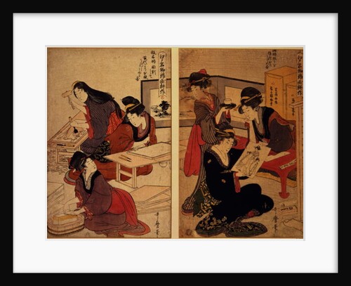 Artisans Making a Woodcut, c.1857 by Kitagawa Utamaro
