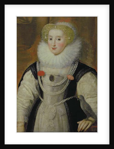 Portrait of an Elizabethan Lady with a Parrot by English School
