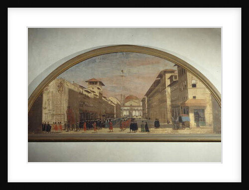 Lunette with view of Via de' Servi, Florence by Florentine School