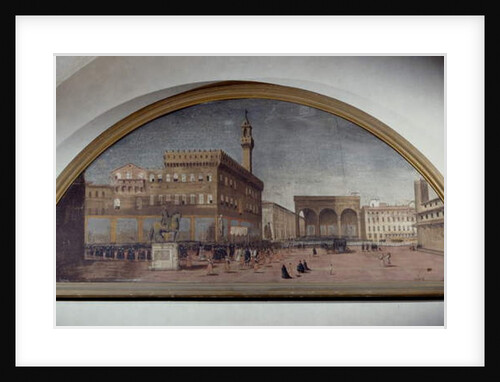 Lunette with view of Piazza della Signoria, Florence by Florentine School