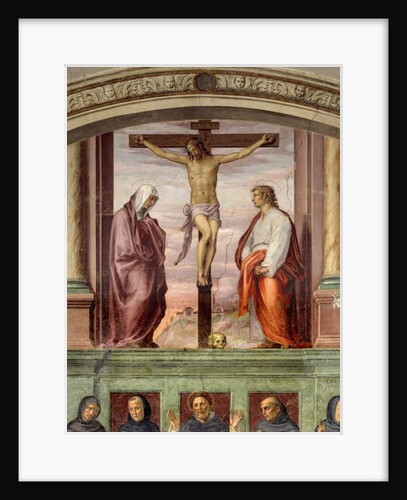 The Crucifixion of Christ. Inscription '' INRI '' on the cross by Giovanni Antonio Sogliani