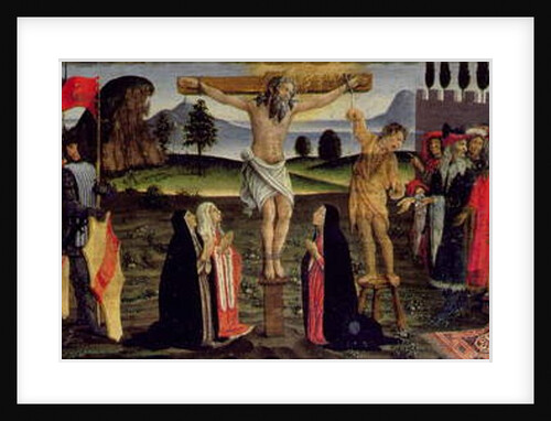 The Crucifixion, predella panel from the Tabernacle of the Sacraments, c.1484-6 by Francesco & Raffaello Botticini
