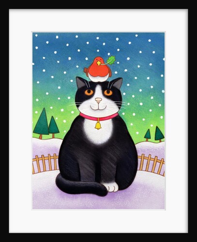 Cat with Robin by Cathy Baxter