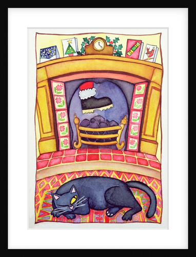 Santa Arriving Down the Chimney by Cathy Baxter