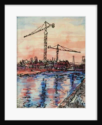 Canal Evening with Cranes by Brenda Brin Booker