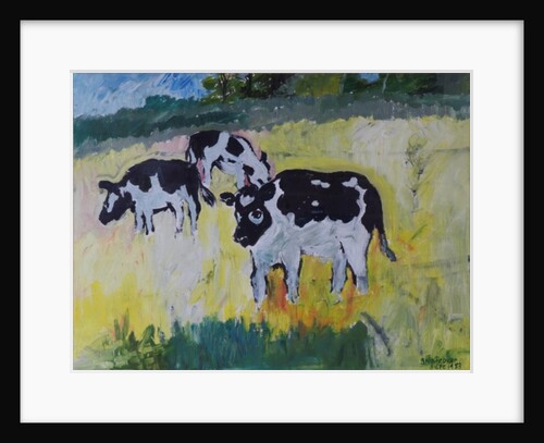 Young Bullocks in a Meadow, 1982 by Brenda Brin Booker