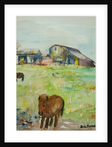 Pony in the Farm Meadow, East Green, 1980 by Brenda Brin Booker