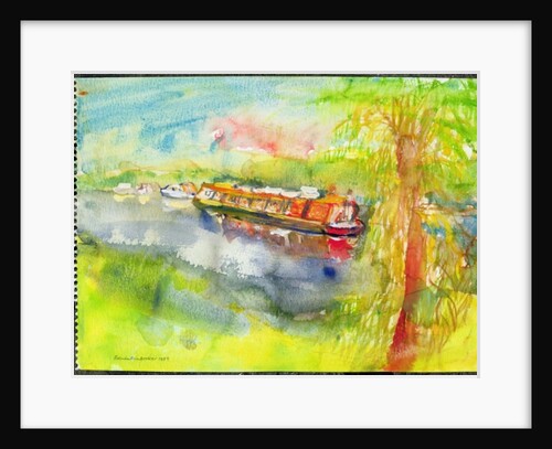 Narrow boat on the River Lea by Brenda Brin Booker