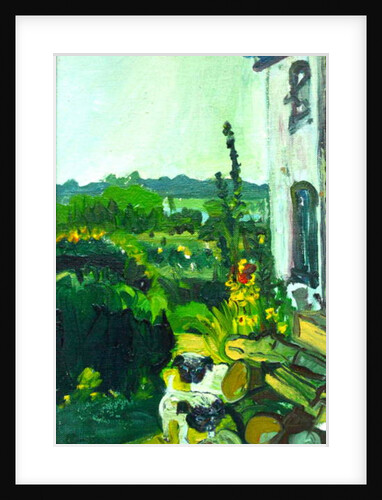 Pug Puppies in the Garden by Brenda Brin Booker