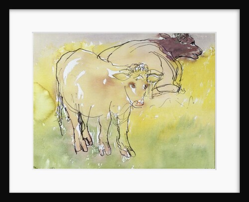 Young Bullocks in the Meadow, 1983 by Brenda Brin Booker