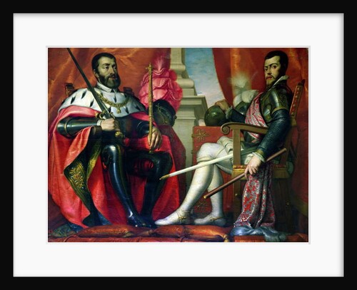 Carlos I and Felipe II by Spanish School
