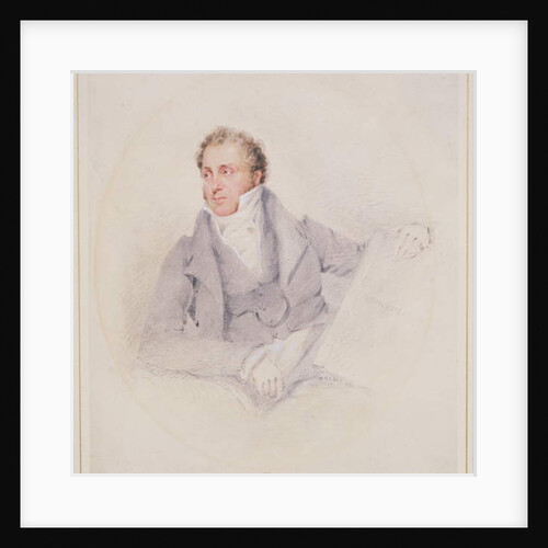 Self Portrait holding the book 'Normandie' by John Sell Cotman