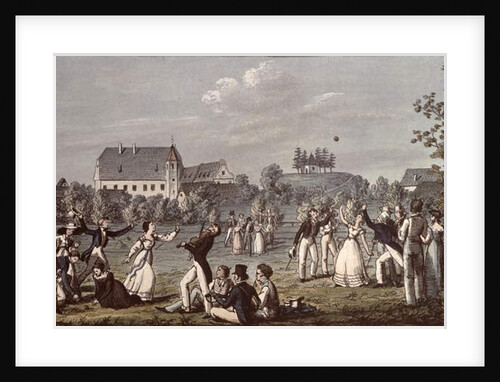 Ball Games at Atzenbrugg with Franz Schubert and friends seated in the foreground by Leopold Kupelwieser