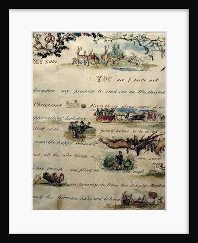 A Christmas letter written with pictograms by John Everett Millais