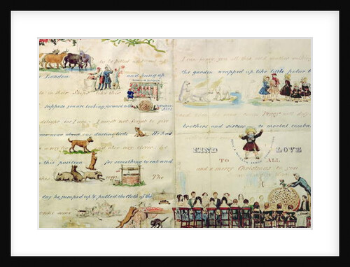 A Christmas letter written with pictograms by John Everett Millais