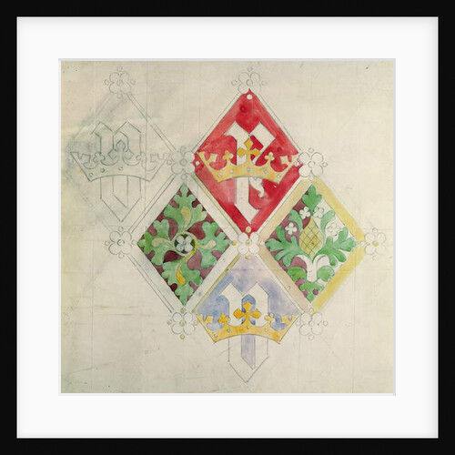 Stained glass window design for the Houses of Parliament by Augustus Welby Northmore Pugin