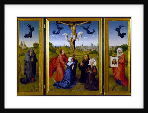 Crucifixion triptych with St. Mary Magdalene, St. Veronica and unknown Patrons, c.1440-45 by Rogier van der Weyden